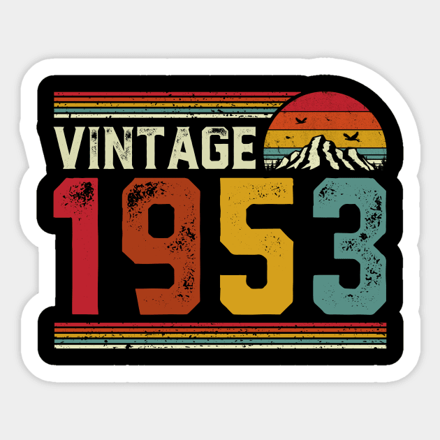 Vintage 1953 Birthday Gift Retro Style Sticker by Foatui